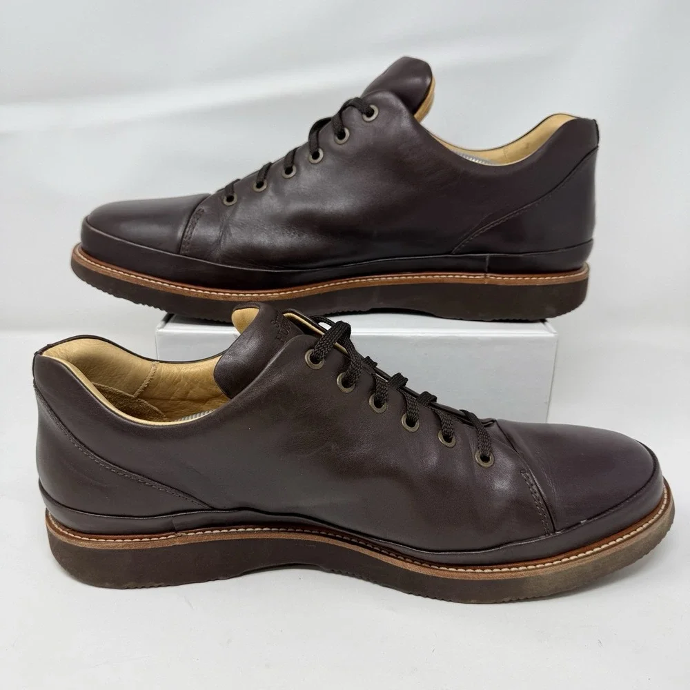 Samuel Hubbard DressFast Dress Sneakers Mens 14 M Brown Leather Cap Toe Vibram
